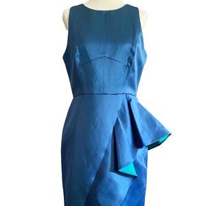 Blue Silky Mermaid Cocktail Dress Frills Wedding 6 NWT Shoshanna
